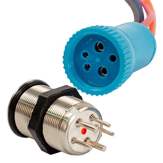 Bluewater 22mm In Rush Push Button Switch - Nav/Anc Contact - Blue/Green/Red LED [9059-3114-1]
