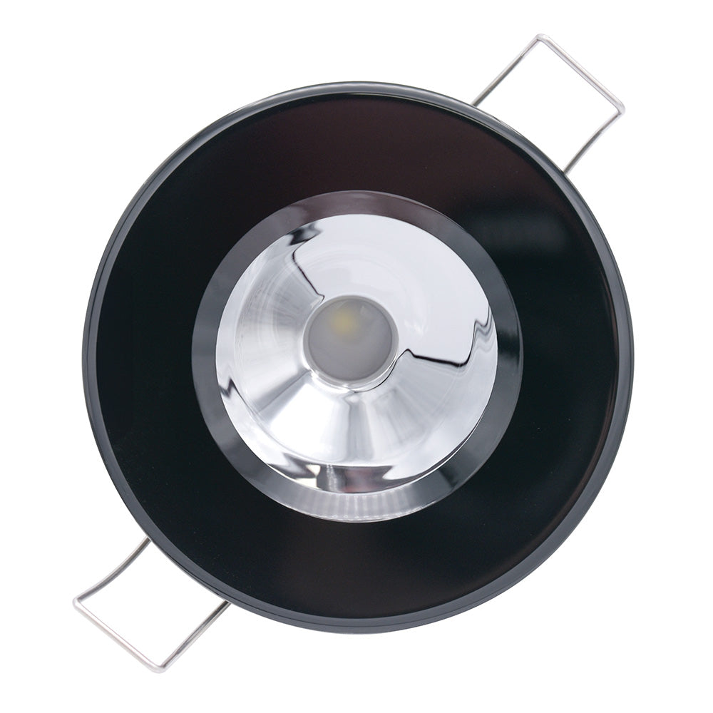 Lumitec Illusion Flush Mount LED Down Light - Warm White - Dimming - Black Housing - Chrome Reflector [117169]