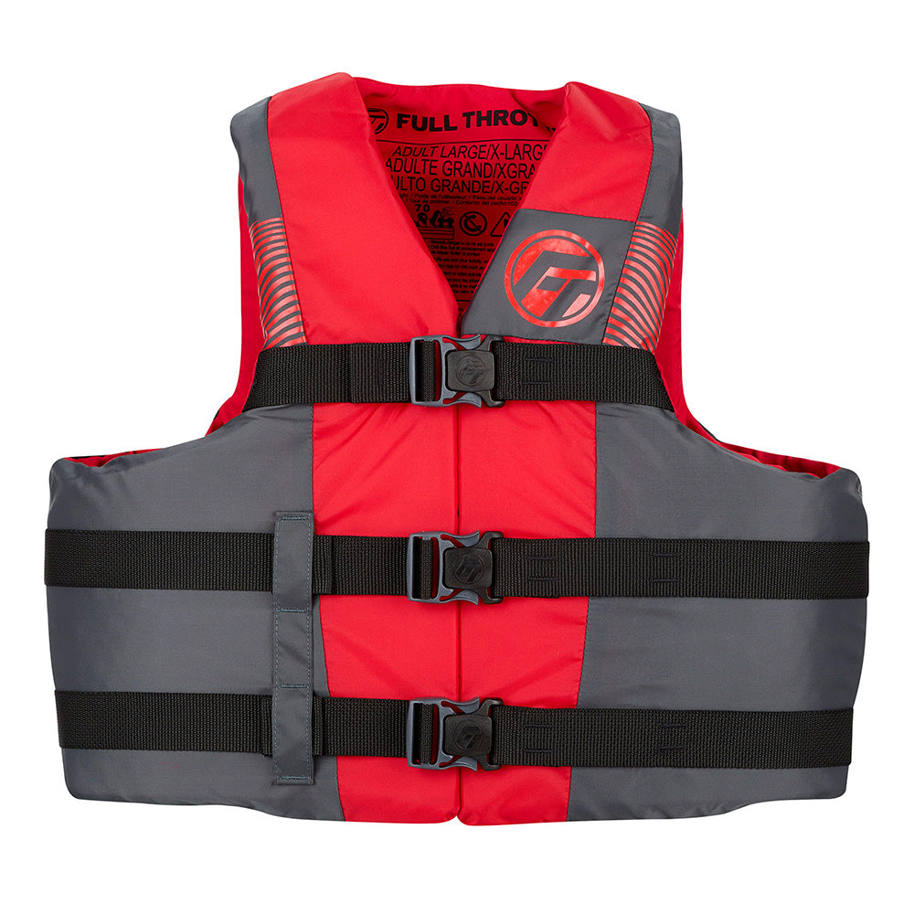 Full Throttle Adult Nylon Life Jacket - 2X/4X - Red/Black [112200-100-080-26]
