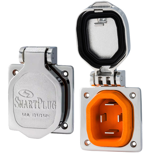 SmartPlug 50 Amp Boat  RV Inlet - Stainless Steel [BM50S]