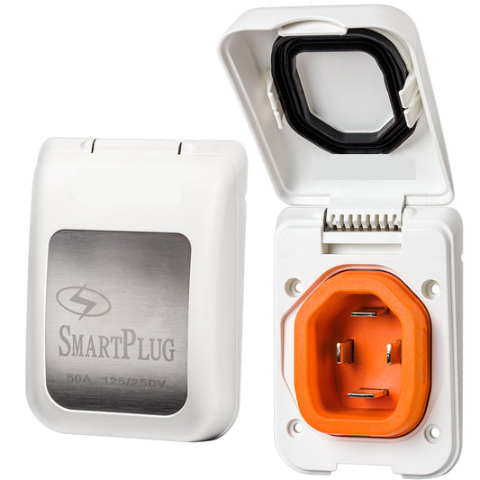 SmartPlug 50 Amp Non Metallic White Inlet - Boat  RV Side [BM50PW]