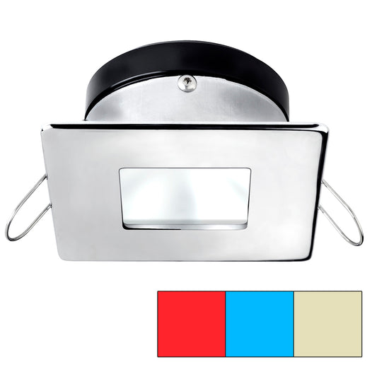 i2Systems Apeiron A1120 Spring Mount Light - Square/Square - Red, Warm White  Blue - Polished Chrome  [A1120Z-14HCE]