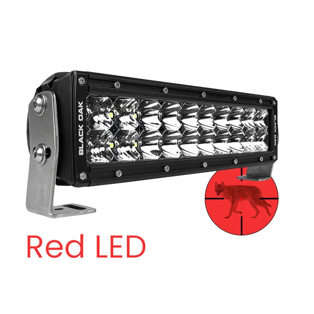 Black Oak Double Row Combo Red Predator Hunting 10" Light Bar - Black [10R-D3OS]