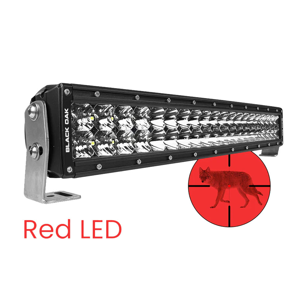 Black Oak Curved Double Row Combo Red Predator Hunting 20" Light Bar - Black [20CR-D3OS]