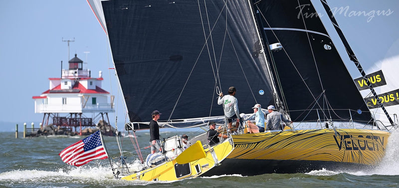 Racing sailboat in action