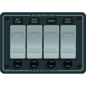 Blue Sea 8262 Waterproof Panel 4 Position - Slate Grey [8262]