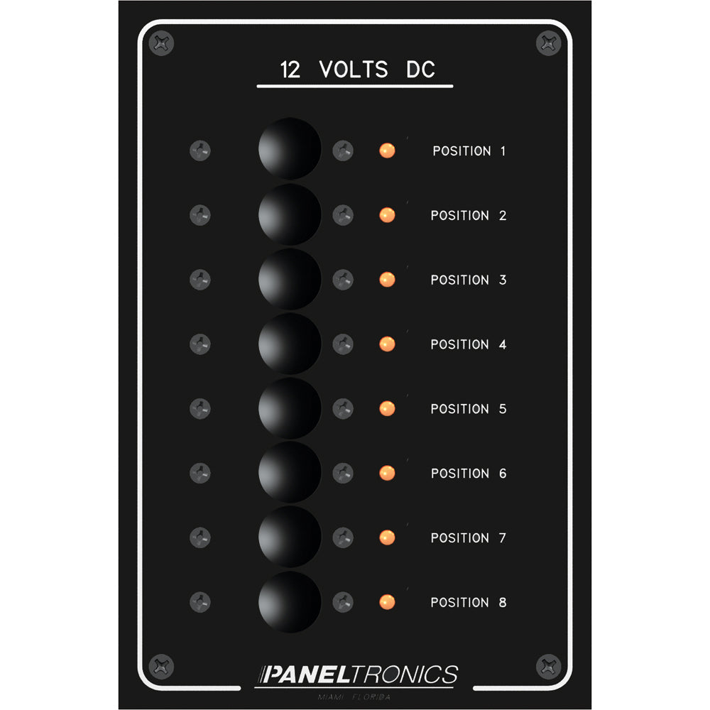 Paneltronics Standard Panel - DC 8 Position Circuit Breaker w/LEDs [9972208B]