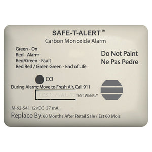 Safe-T-Alert 62 Series Carbon Monoxide Alarm - 12V - 62-541-Marine Surface Mount - White [62-541-MARINE]