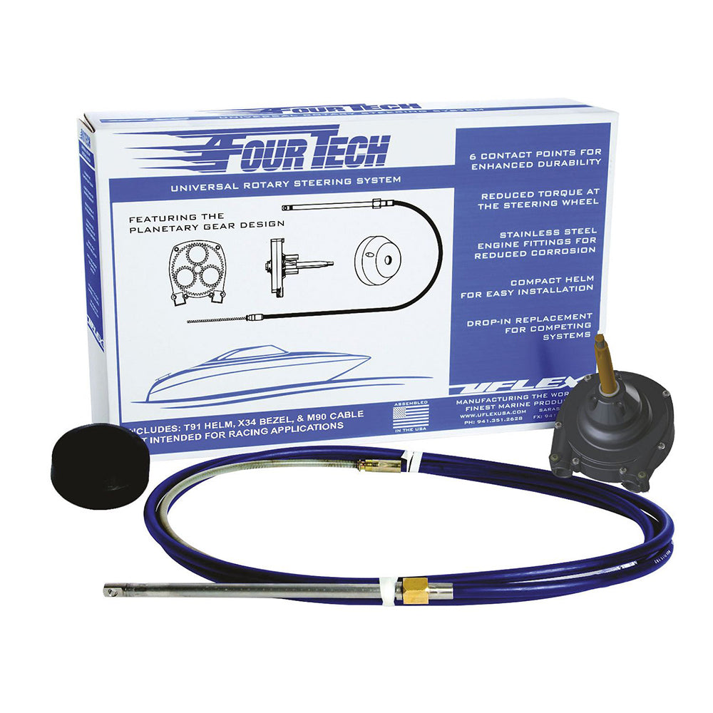 Uflex Fourtech 8' Mach Rotary Steering System w/Helm, Bezel & Cable [FOURTECH08]