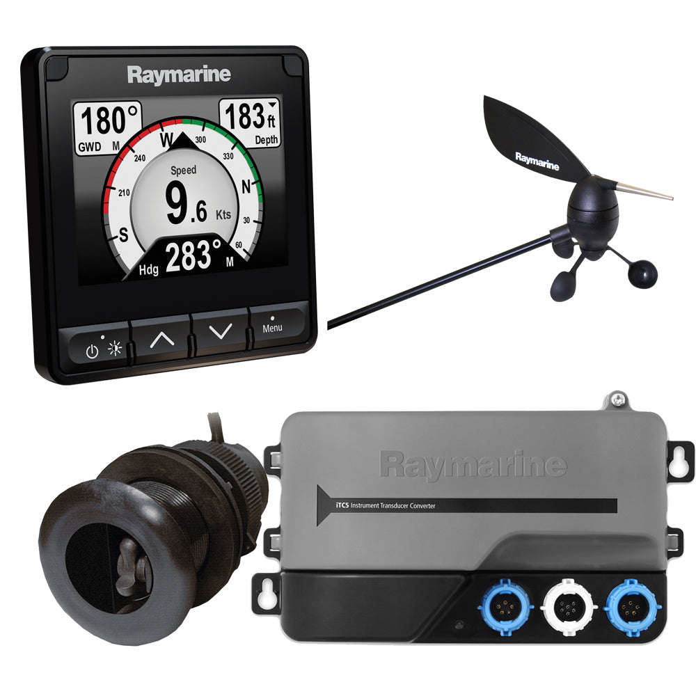 Raymarine i70s System Pack w/Color Instrument  Wind, DST Transducers, iTC-5, 3M Backbone, T-Piece, Power  2 Backbone Terminators [T70216]