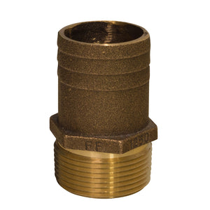 GROCO 1-1/4" NPT x 1-1/2" Bronze Full Flow Pipe to Hose Straight Fitting [FF-1250]