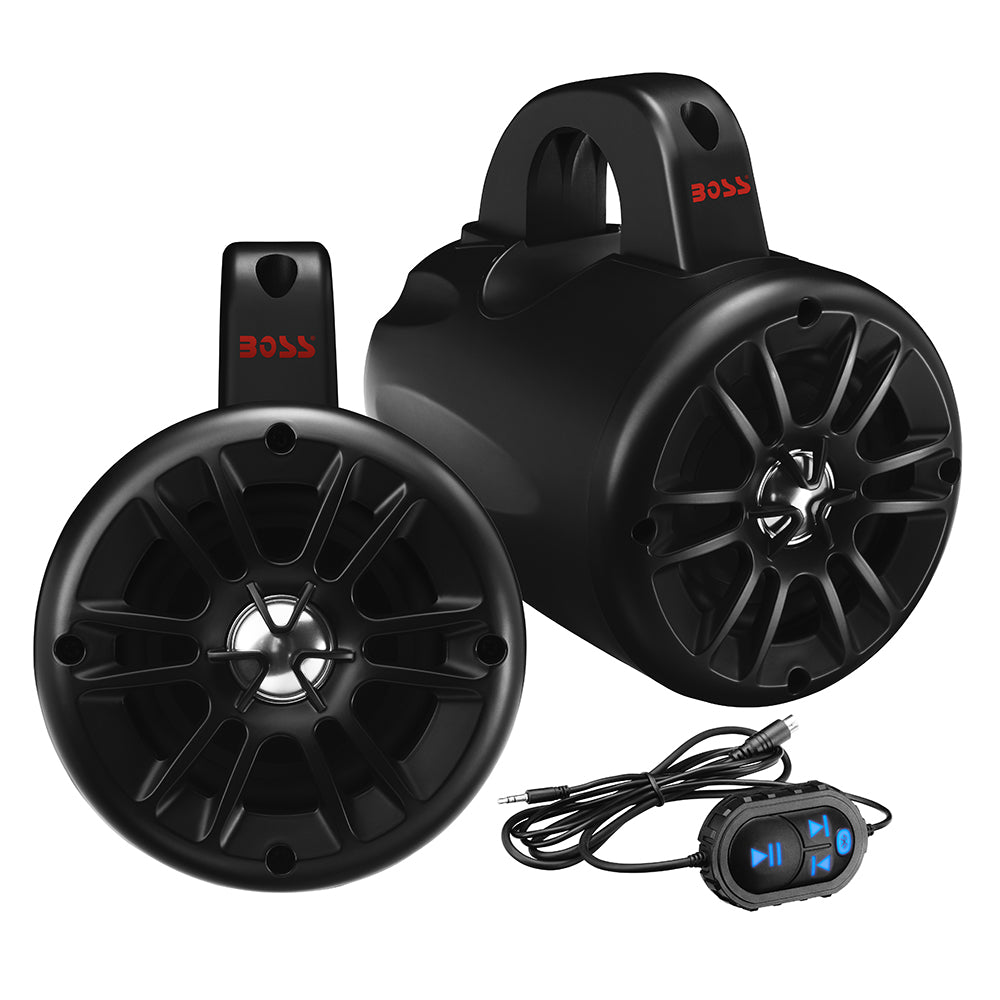 Boss Audio BM40AMPBT 4" 2-Way Amplified Roll Cage/Waketower Speaker Pods w/Bluetooth Controller [BM40AMPBT]