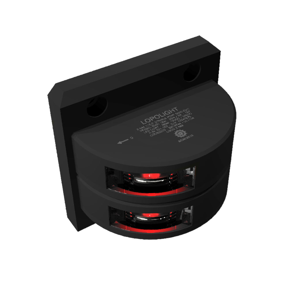 Lopolight Double Port SideLight - Vertical Mount - Black Housing - 2nm - Red [301-002ST-B]