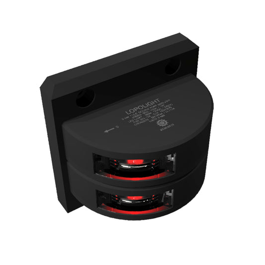 Lopolight Double Port SideLight - Vertical Mount - Black Housing - 3nm - Red [301-102ST-B]