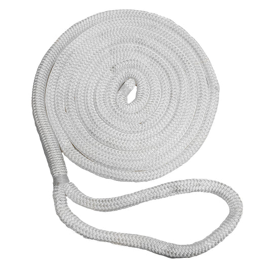 New England Ropes 3/8" x 25 Nylon Double Braid Dock Line - White [C5050-12-00025]