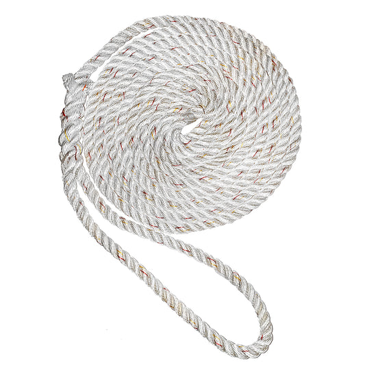 New England Ropes 3/4" X 25 Premium Nylon 3 Strand Dock Line - White w/Tracer [C6050-24-00025]