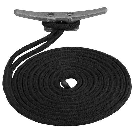 Sea-Dog Double Braided Nylon Dock Line - 5/8" x 35 - Black [302116035BK-1]