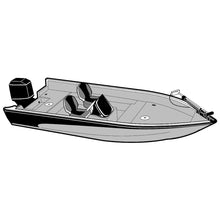 Load image into Gallery viewer, Carver Performance Poly-Guard Styled-to-Fit Boat Cover f/15.5 V-Hull Side Console Fishing Boats - Grey [72215P-10]
