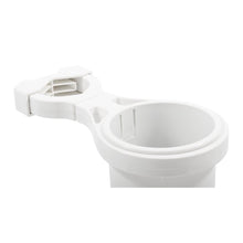 Load image into Gallery viewer, Camco Clamp-On Rail Mounted Cup Holder - Small for Up to 1-1/4&quot; Rail - White [53086]

