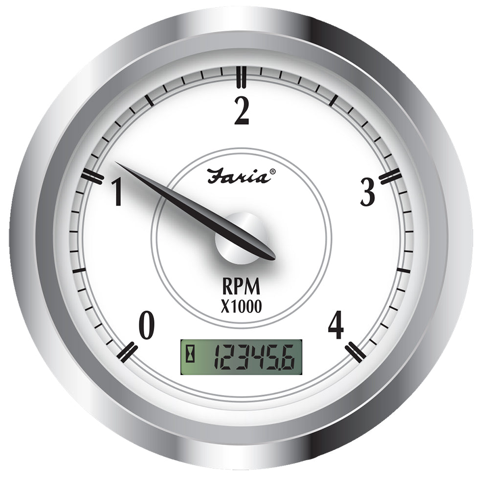 Faria Newport SS 4" Tachometer w/Hourmeter f/Diesel w/Magnetic Take Off - 4000 RPM [45007]