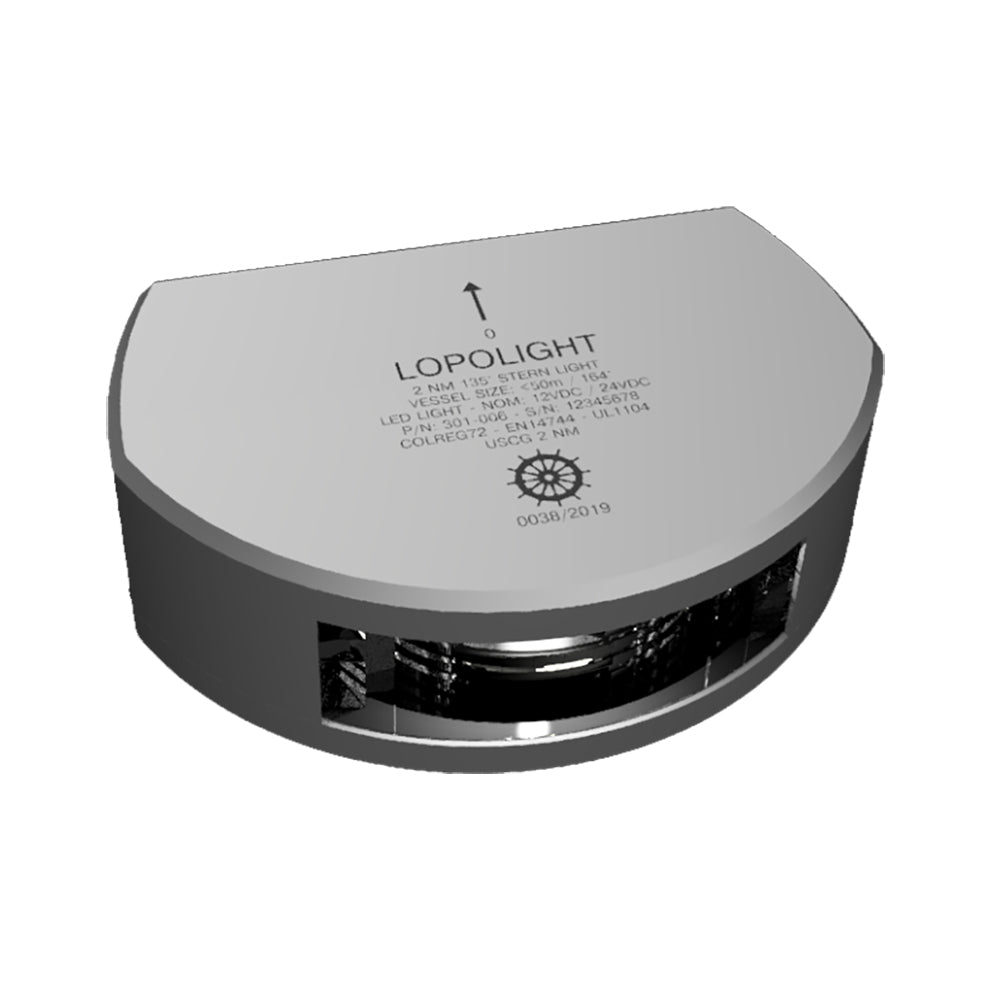 Lopolight 135 Stern Light w/6M Cable - 2nm - Silver Housing - Single - Vertical Mount [301-006-6M]