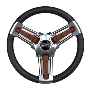 Schmitt  Ongaro Burano Wheel 14" 3/4" Tapered Shaft Burl Polyurethane w/Stainless Spoke Includes Center Cap/Nut [PU105111-04R]