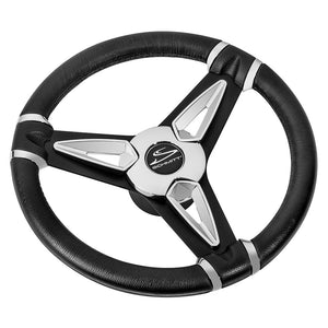 Schmitt  Ongaro PU50 14" Wheel - Chrome Cap  Spoke Inserts - Black Spokes - 3/4" Tapered Shaft [PU501404]