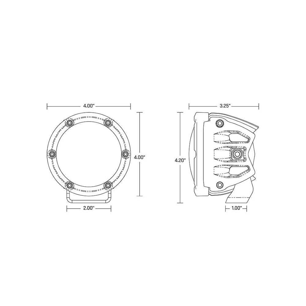 RIGID Industries 360 Series 4" Spot w/Amber Pro Lens - Pair [36123]